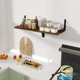 MXCSE Deep Floating Shelves for Wall, 12 Inch Deep Wall Shelves, Floating Shelves for Wall Storage Decor, Wide Floating Bookshelf for Living Room, Kitchen, Office, Bedroom (Brown, 16Wx12D) MXCSE