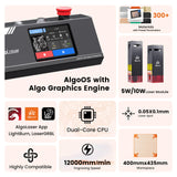 AlgoLaser Laser Engraver DIY KIT MK2 10000mW, Laser Cutter with 3.5" Touch Screen and AlgoOS, High Precision Laser Engraving Machine for Wood and Metal Acrylic Glass Leather, Laser Class 1 AlgoLaser