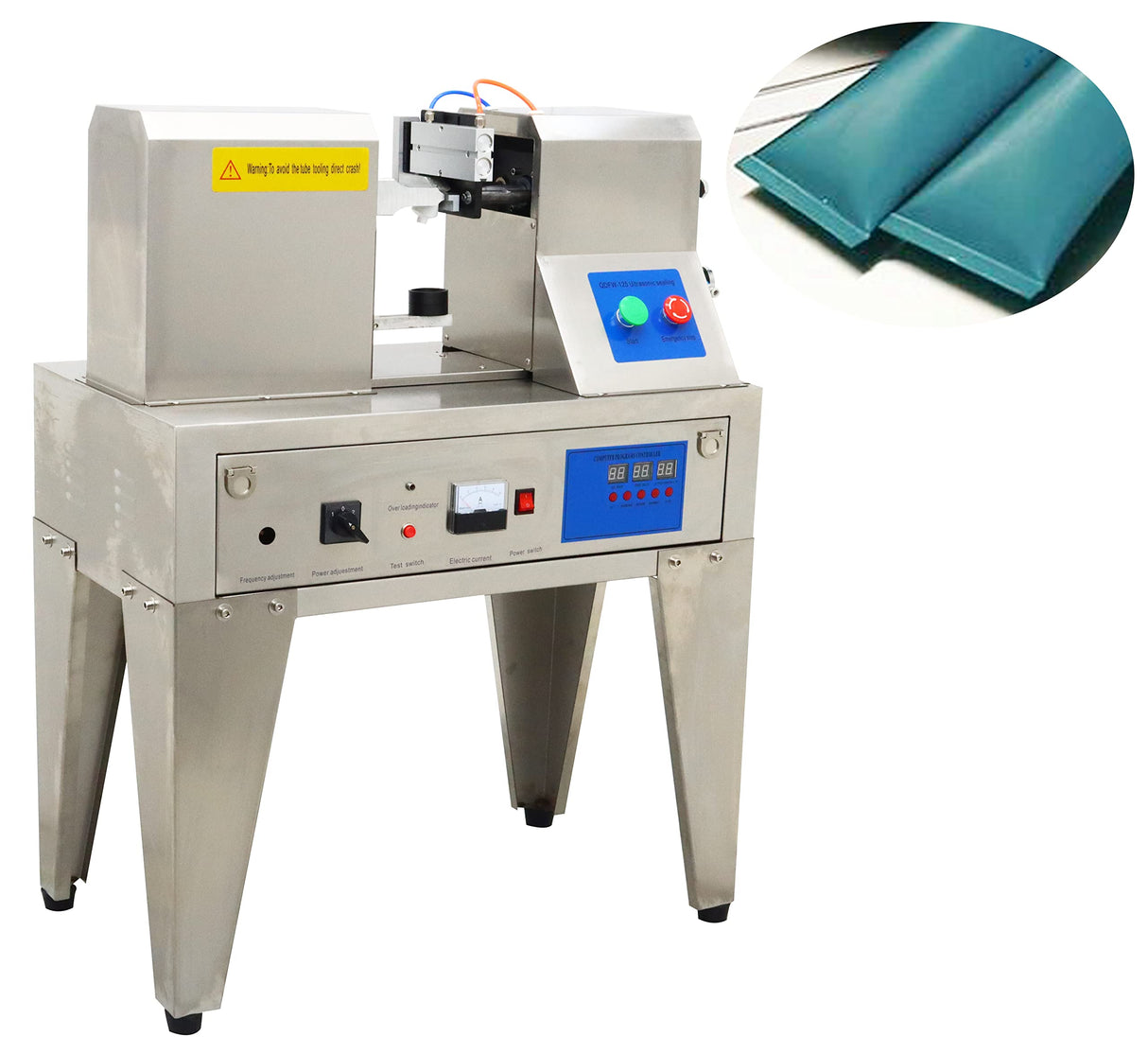 TECHTONGDA Ultrasonic Soft Plastic Hose Sealer Tube Sealing Machine Welder with Cutter Date Coder for Toothpaste Cosmetic Aluminum Plastic Pipe TECHTONGDA