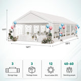 YITAHOME 16x32 ft Party Tent Heavy Duty Wedding Event Shelters Outdoor Upgraded Galvanized Canopy with Large White Roof, Removable Sidewalls & 3 Storage Bags YITAHOME