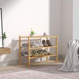 ROMGUAR CRAFT 3 Tier Bamboo Shoe Rack for Closet Free Standing Wood Shoe Shelf Storage Organizer for Entryway Small Space Stackable 27"x11"x20" (Natural) ROMGUAR CRAFT