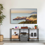 OYEAL Small TV Stand for Living Room up to 50 inch Farmhouse TV Media Entertainment Center with Power Outlets & Storage Shelf 45'' TV Cabinet Console Table for Bedroom, Rustic Brown OYEAL