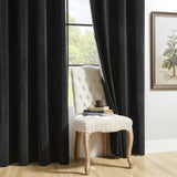 Joydeco Velvet Curtains 108 inches Long 2 Panels, Luxury Blackout Thermal Insulated Super Soft Rod Pocket Window Drapes for Bedroom Living Dining Room, Black, W52 x L108 Joydeco