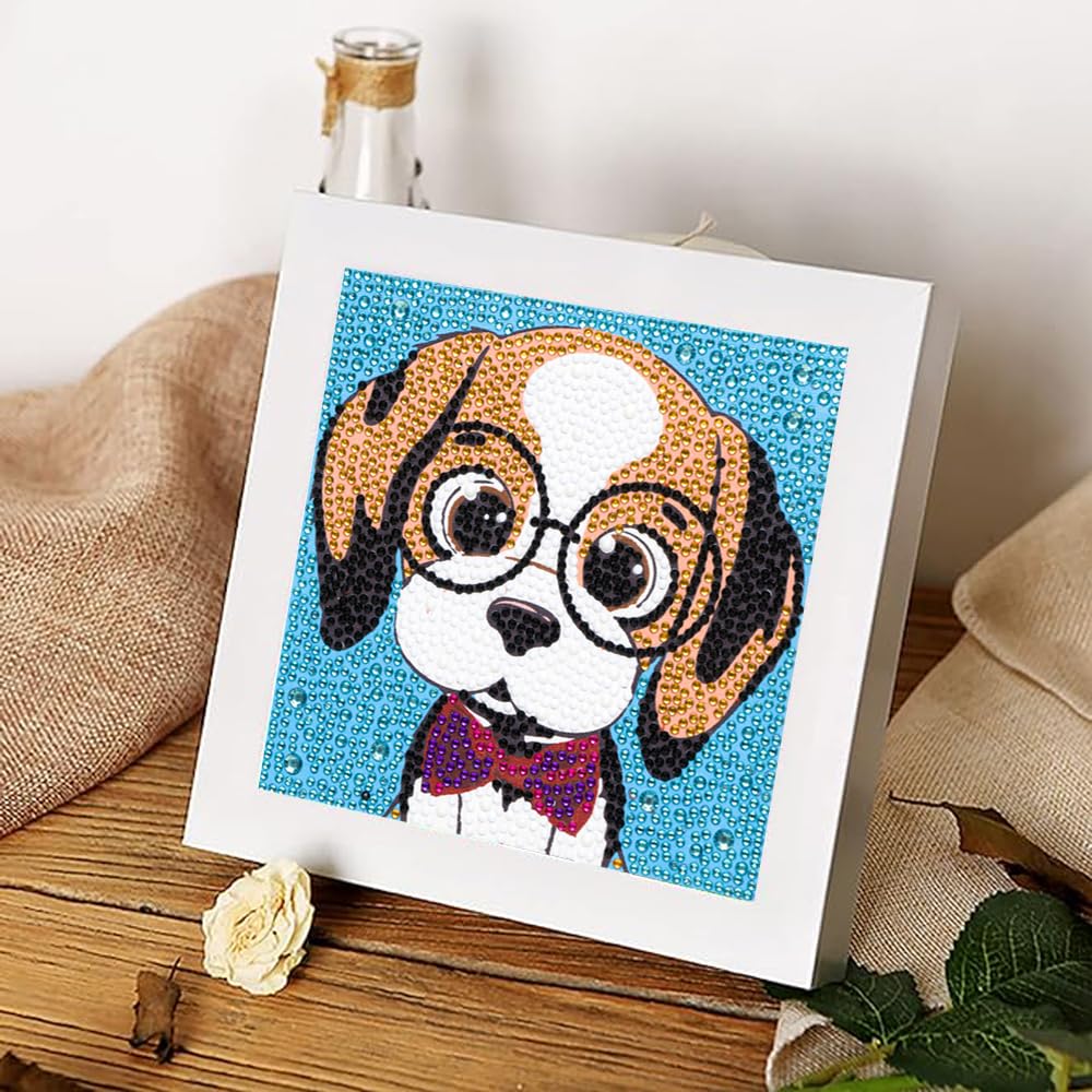 CHWGLFGG 6 Pack Diamond Painting Kits Beginners,5D DIY Diamond Art Kit for Kids 6-8-9-10-12 Girls Boys,Cute Animals Big Gem Art and Crafts,Easy Small Full Drill Painting Kits for Wall Decor 6" X 6" CHWGLFGG