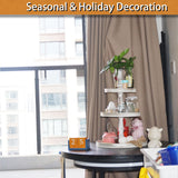 Krismax Decorative Tray - Cupcake Stand Three Tiered Tray Stand, Rustic Round Farmhouse Style Tiered Tray Decor, Farmhouse 3 Tiered Serving Tray, Holiday Decoration (White) Krismax