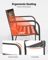 VEVOR Outdoor Bench, 46 inch, Carbon Steel Metal Frame with PVC Mesh Pattern Backrest and Round Edge Armrests, Weatherproof Outside Bench for Patio, Garden, Park, Yard, Front Porch, Antique Bronze VEVOR