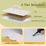 WLIVE White TV Stand for 55, 60, 65 inch TV, Entertainment Center with LED Lights & Charging Station, TV Media Console Table with 15 Fabric Drawers and Open Shelves for Living Room, Hallway, Wood Top WLIVE