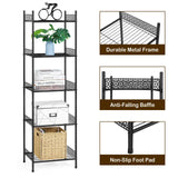 Nandae 5-Tier Bathroom Storage Shelf, Heavy Duty Wire Shelving Unit Free Standing Towel Rack Organization for Kitchen Bathroom Laundry, Black Nandae