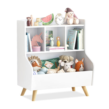 Curipeer White 3-Tier Kids Bookshelf and Toy Storage Organizer - WoodArtSupply