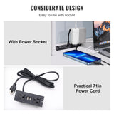 VEVOR Floating Wall Mount Computer Desk Socket and 70.9 in (1.8 m) Power Cord for Home Office, Space Saving with Storage Shelves and Cubby, White VEVOR