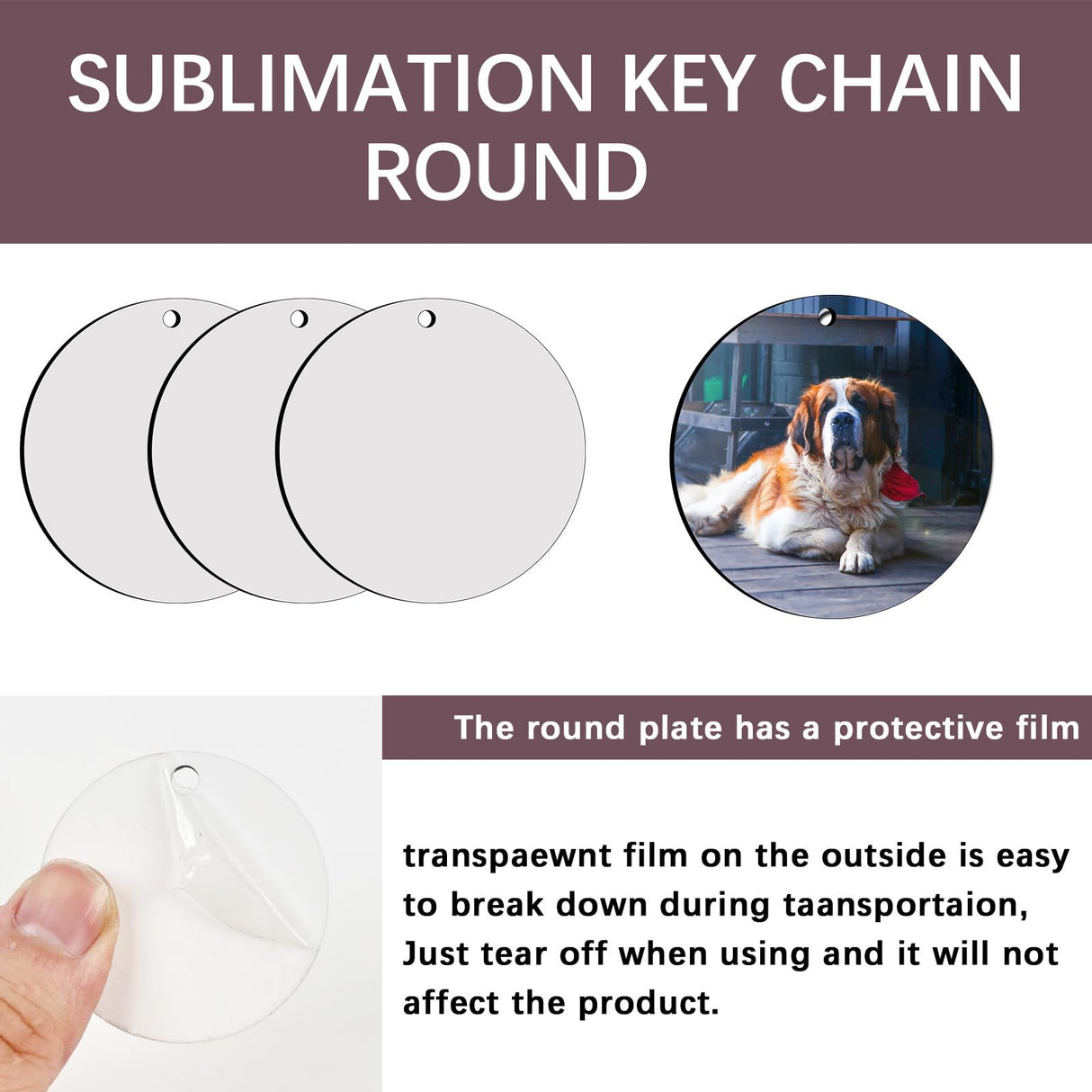 45 Pcs 2.75 inch Sublimation Keychains Blanks Round Ornaments MDF Double Side Sublimation Blanks Ornaments Christmas Products Bulk Sublimation Blanks AiDiYGECO