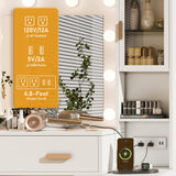 DYHOME Makeup Vanity Desk with Mirror and Lights & Charging Station, 49" Large White Vanity Desk with 3 LED Light Modes, Make Up Vanity Table Makeup Desk with 7 Drawers & 3 Cabinets for Bedroom DYHOME