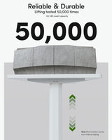 BANTI 55"x24" Standing Desk, Electric Stand up Height Adjustable Home Office Table, Sit Stand Desk with Splice Board, White Frame & White Top BANTI