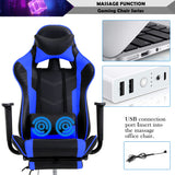 Gaming Chair, Height Adjustable Swivel Rolling Chair with Headrest Footrest and Massage Lumbar Support, PU High Back Ergonomic PC Chair for Office or Gaming, Office Gaming Chair Haiput Wam