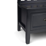 SIMPLIHOME Burlington SOLID WOOD 42 Inch Wide Entryway Storage Bench with 2 Drawers, Multifunctional Transitional in Black SIMPLIHOME