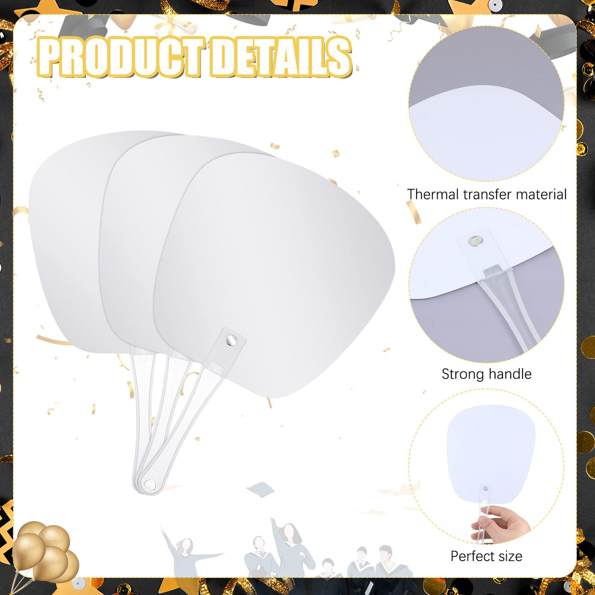 10 Pcs Big Head Cutout Custom Wedding Fan Props Face Cutout Face on a Stick Photo Party Decoration for Wedding, Graduation, Birthday Party Thermal Sublimation Sratte