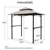 Kozyard Andra Soft Top BBQ Canopy - 8'X5' Outdoor Grill Gazebo Grill Canopy (Tent) with 4pcs Detachable LED Light, Perfect for Barbecue & Grill, Outdoor Canopy Kozyard