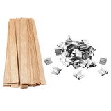 Litoexpe 50 Pcs Wood Wicks for Candles Making, 5.9x0.5 Inch Smokeless Crackling Wooden Candle Wicks with 50 pcs Stand Candle Cores, Wooden Wicks for DIY Soy Candle Making（50 Sets） Litoexpe