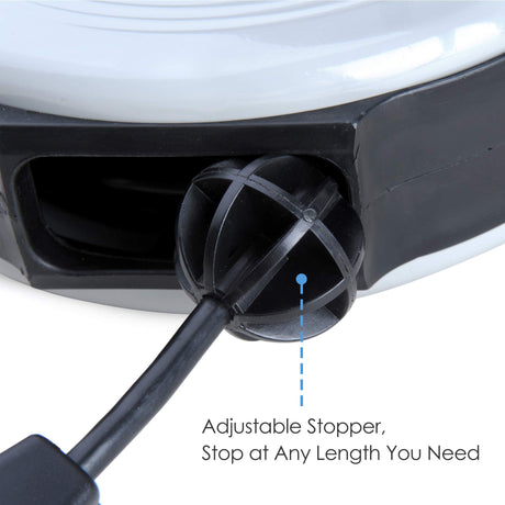 Aceland 25ft Retractable Extension Cord Reel with 3 Electrical Outlets, 16AWG/3C SJTW Power Cord for Indoor & Outdoor Use, UL Listed Aceland