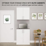 Prepac Elite 32" Wall Cabinet, White Storage Cabinet, Bathroom Cabinet, Pantry Cabinet with 1 Adjustable Shelf 12" D x 32" W x 30" H, WEW-3230 Prepac