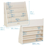 ECR4Kids Streamline Single-Sided Book Display with Storage, Classroom Bookshelf, White Wash ECR4Kids