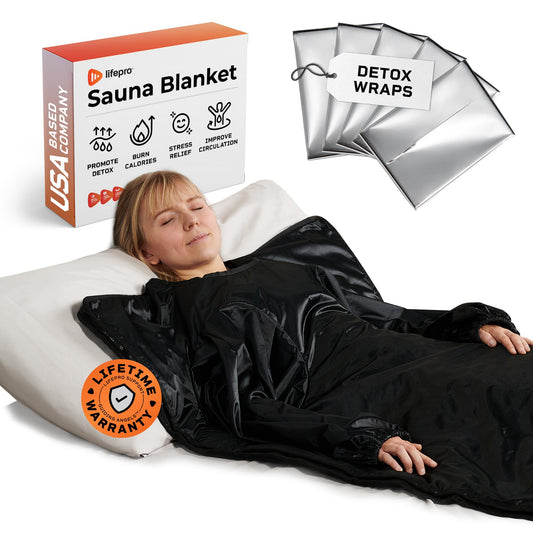 LifePro Portable Infrared Sauna Blanket for Wellness & Recovery - Infrared Blanket Sauna with Arm Sleeves - Cozy Far Infrared Sauna for Skin Rejuvenation, Accelerated Recovery, & Relaxation