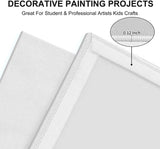 Artkey Canvases for Painting 8x10 Inch 12-Pack, 10 oz Primed 100% Cotton White Blank Canvas Boards for Painting, Art Supplies Paint Canvas Panels for Acrylic Oil Watercolor Tempera Paints Artkey