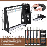 Lineshading Wooden Gun Rack with Holder, Indoor Floor Standing Gun Rack, Gun Display Rack Storage Rack for Home or Garage Gun Storage, Holds 10 Long Guns and 8 Short Guns Lineshading