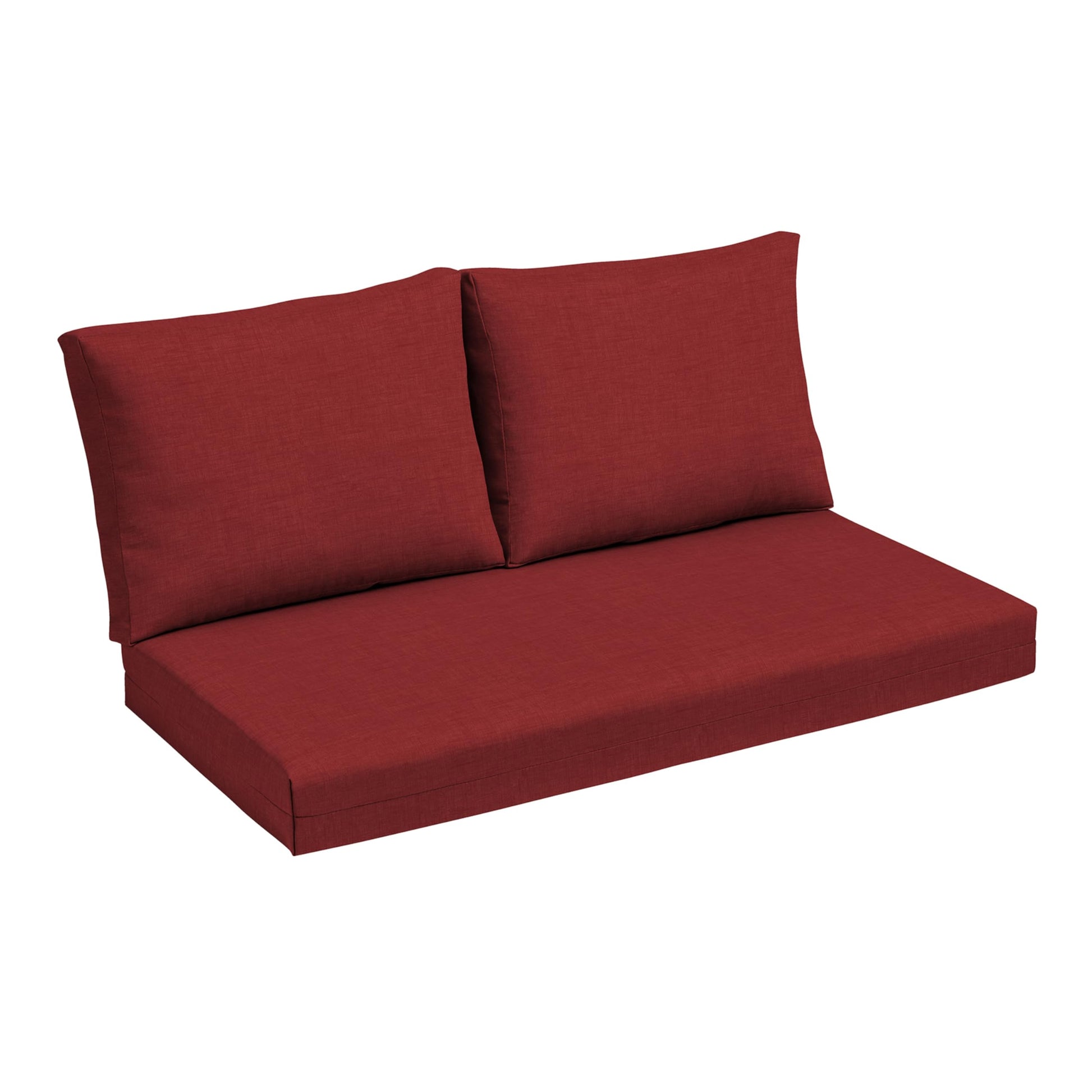 Arden Selections Outdoor Loveseat Cushion Set, 48 x 24, Water Repellent, Fade Resistant, Cushion Set for Couch, Bench, and Swing 48 x 24, Ruby Red Leala - WoodArtSupply