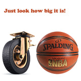 Fixed Casters Set of 4 Heavy Duty 8 Inch Plate Swivel Industrial Solid Rubber Rigid Caster Wheels for Cart Workbench Outdoor Castors Dual Locking Replacement 3200Lbs Load Capacity Bolts Screws Include LEE TEAM RISE