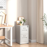 VIYET 2 Drawer File Cabinet,Metal Filing Cabinets with Lock,White Vertical File Cabinet for Home Office,Heavy Duty Metal Storage Cabinet for A4/Letter/Legal Size File,Assembly Required VIYET