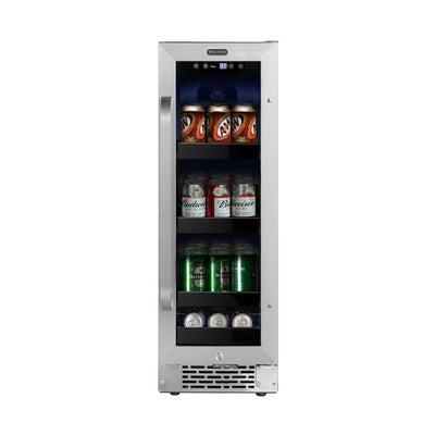 Whynter BBR-638SB Built-in Under Counter 12 inch Beverage Refrigerator and Cooler, Fridge with Glass Door, 2.0 Cubic Feet, Stainless, 75 Capacity, Can
