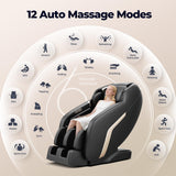 BOSSCARE Zero Gravity SL-Track Massage Chair: 2025 3D Full Body Recliner - Back Heating Deep Stretching Massage Chairs for Home Office - Body Scanning HiFi Bluetooth BOSSCARE