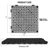 MAXWAVE 18 Pack 12" x 12" Modular Interlocking Floor Mats, Soft PVC Non-Slip Drainage Tiles, Splicing Rubber Cushion Flooring for Deck, Shower, Pool, Basement, Shed, Indoor and Outdoor Use MAXWAVE