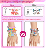 Girls Charm Bracelet Making Kit - Unicorn Jewelry Supplies Make Set DIY Art Craft Set Charm Bracelets Kits Creative Birthday Gifts for Kids Age 6 7 8 9 10 11 12 Year Old Girl Little Children Girl Toys COO&KOO