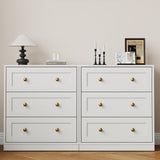 RoyalCraft Modern 3 Drawer Dresser, White and Gold Nightstand for Bedroom, Small Chest of Drawers, End Table with Storage, Wood Beside Table for Living Room, Home Office, Entryway RoyalCraft