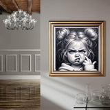 5D Diamond Painting Kits for Adults, Funny Girl Under Lightning Diamond Art Kits for Adults Beginner, DIY Full Drill Diamond Dot Gem Painting for Home Wall Decor 13.78x13.78inch BYGFHLYW