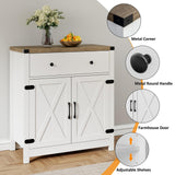 Coffee Bar Cabinet, Kitchen Storage Cabinet,Sideboard Buffet Cabinet with Storage,15.55" D x 31.5" W x 34.65" H Bar Door Kitchen Cabinet, Farmhouse Cabinet with Drawer and Adjustable Shlef, White Mufico