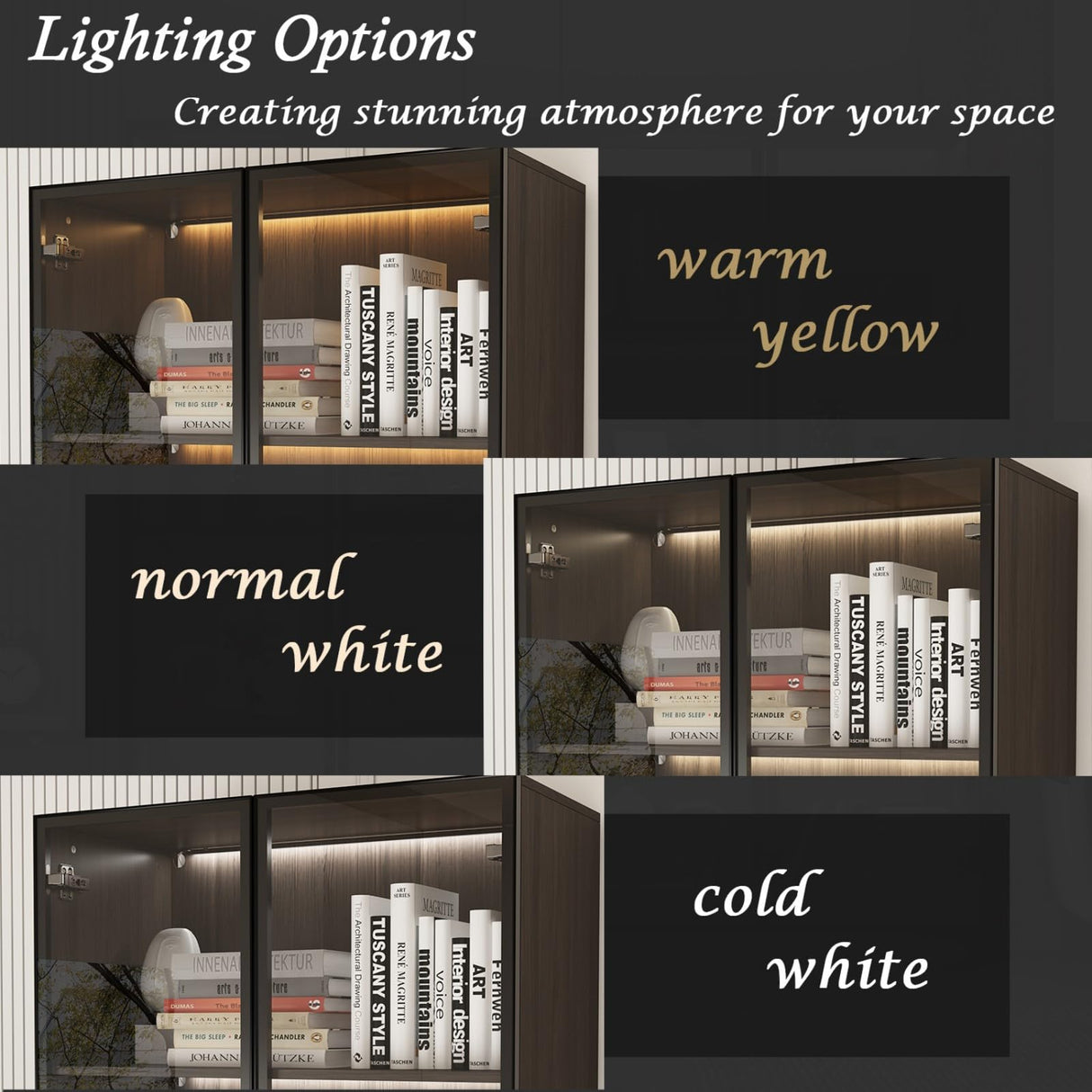 FAMAPY Display Cabinet with Glass Doors & Lights, Display Case with 3-Tier Shelves & 3 Drawers, for Curio Trophy Living Room Home Office, Brown, 15.7”D x 31.5”W x 78.7”H FAMAPY