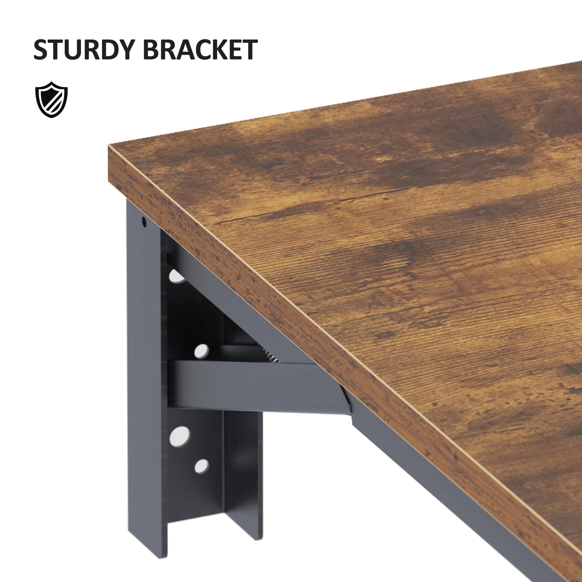 Need Wall Mounted Desk - Heavy Duty Folding Work Table Length 36" Width 20"/Small Space Hanging Desk Perfect Addition to Home/Office/Kitchen & Dining Room Rustic Brown AC15-9050FG-ND - WoodArtSupply