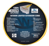 100 ft - 10 Gauge Heavy Duty Extension Cord - 3 Outlet Lighted SJTW - Indoor/Outdoor Extension Cord by Watt's Wire - 100' 10-Gauge Grounded 15 Amp Extension Cord Watt's Wire