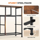 Sweetcrispy 7 Drawer Dresser with Fabric Bins Fabric Storage Tower Organizer for Bedroom Closet Hallway Entryway Tall Chest of Drawers with Steel Frame Wood Top Easy Pull Handles,Rustic Brown Sweetcrispy