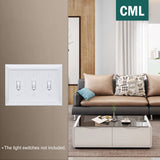 CML Classic Triple Toggle Switch Wall Plate, 3-Gang Outlet Cover, 2 Pack, Vintage Retro Wood Grain Design Beadboard Wallplate, Impact Resistant, Standard Size 6.87”X 4.87”, White CML Hardware