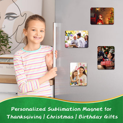 Sublimation Magnet Blanks 4x3 inch, Sublimation Blank Fridge Magnets - 20PCS Personalized Sublimation Blanks Products for DIY Kitchen Refrigerator Office Decorative (Rectangular)