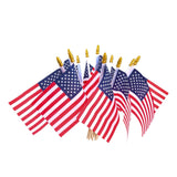 12 Pcs Small American Flags On Stick,Patriotic Decorations Small USA Flags On Stick，Mini American 4''x6'' Flag, Fourth Of July Flags For Outside Patriotic Holiday Yard Patio,Labor Day Decorations HOOSUN