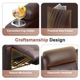 VAFEAFO Recliner Sofa, Massage Reclining Sofa Sets 4 Seater Heavy Weight Capacity, 2 Single Power Heat & Massageable Chair with Storage, Cup Holders, Wall Hugger Couches for Living Room & RV Campers VAFEAFO