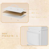 Lulive White Dresser for Bedroom 6 Drawers - Fabric Dressers for Bedroom with LED Light & Charging Station - Adults Chest of Drawers for Living Room Hallway Closet (White) Lulive