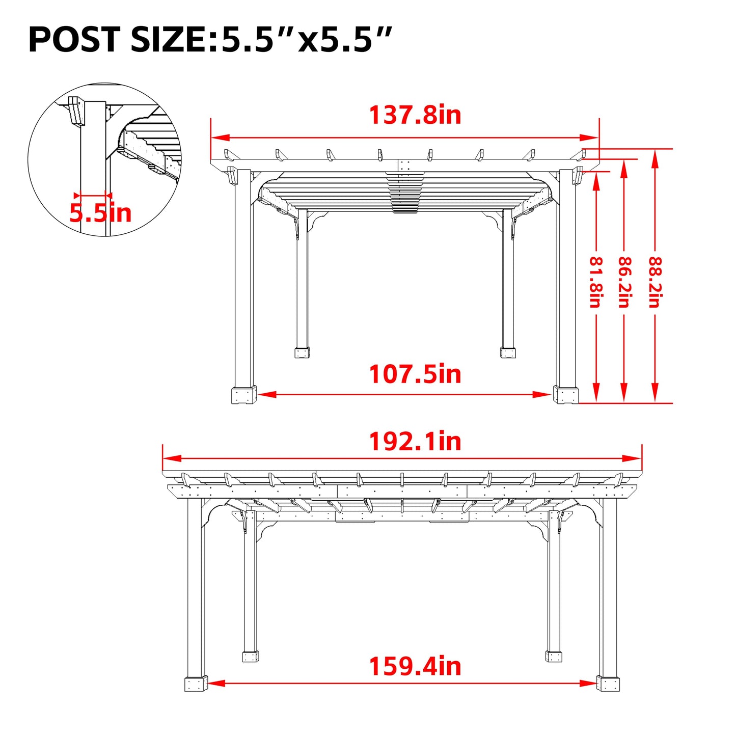 VEIKOU 12’x16’ Wood Pergola, Patio Pergola with Solid Cedar Structure, Outdoor Pergola Backyard Gazebo with Unparalleled Slatted Roof Trellis for Deck Grill Party Garden