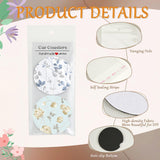 Tioncy 400 Pcs Sublimation Car Coaster Blank Set, 200 Pcs 2.76'' Blank Sublimation Coaster 100 Self Adhesive Bag 100 Sublimation Car Coaster Display Card for Thermal Sublimation DIY Craft (White) Tioncy