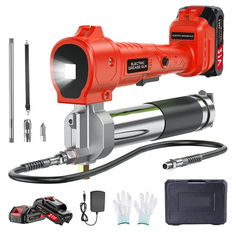 Zenithz Electric Grease Gun: 10000 PSL Grease Gun Battery Powered with 2 Batteries and Charger-Heavy Duty Cordless Grease Guns with LED Light for Trailer - Car Boat Truck Machinery Maintenance Zenithz